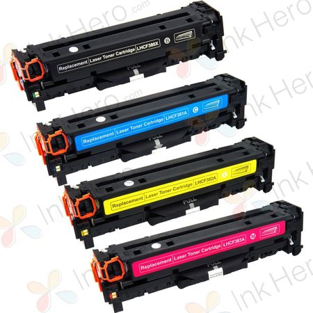 4 stuks HP 312X / HP 312A toner hoge capaciteit (Ink Hero Huismerk)