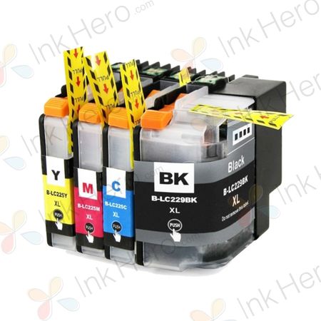 4 stuks Brother LC229 & LC225 inktcartridges super hoge capaciteit (Ink Hero Huismerk)