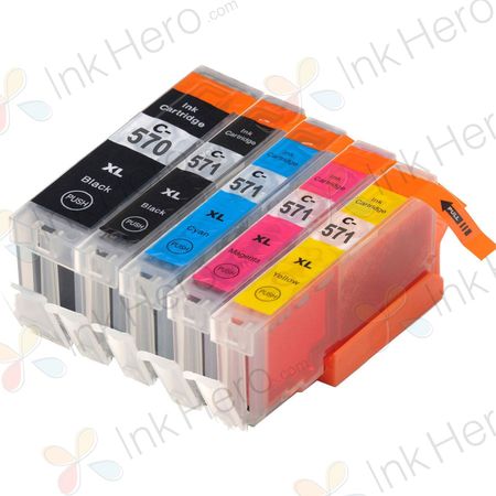 5 stuks Canon PGI-570XL & CLI-571XL inktcartridges hoge capaciteit (Ink Hero Huismerk)