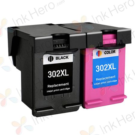 2 stuks HP 302XL inktcartridges hoge capaciteit (Ink Hero Huismerk)