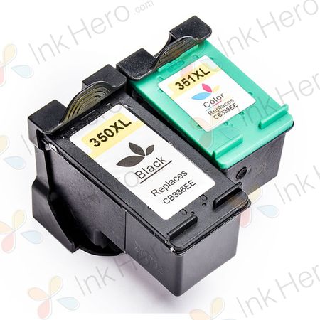 2 stuks HP 350XL / HP 351XL inktcartridges hoge capaciteit (Ink Hero Huismerk)