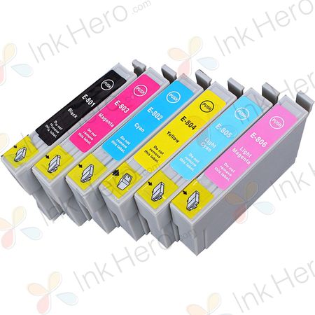 6 stuks Epson T0807 inktcartridges (Ink Hero Huismerk)