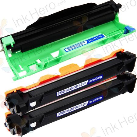 3 stuks Brother TN1050 / DR1050 toner & drum zwart (Ink Hero Huismerk)