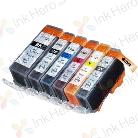 6 stuks Canon PGI-520 & CLI-521 inktcartridges (Ink Hero Huismerk)