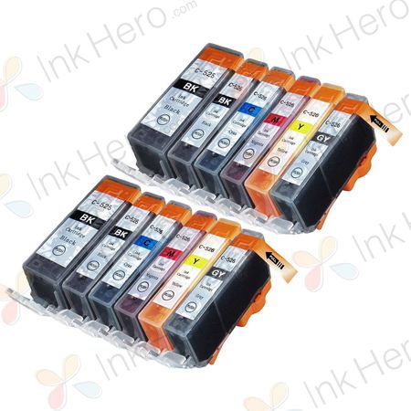 12 stuks Canon PGI-520 & CLI-521 inktcartridges (Ink Hero Huismerk)