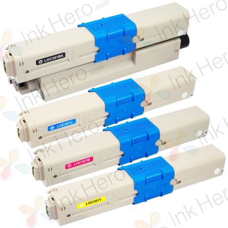 4 stuks Oki C301, C321 toner (Ink Hero Huismerk)