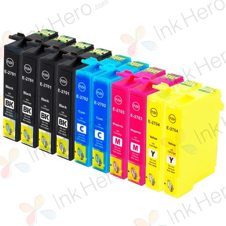 10 stuks Epson 27XL inktcartridges hoge capaciteit (Ink Hero Huismerk)