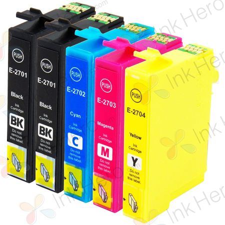 5 stuks Epson 27XL inktcartridges hoge capaciteit (Ink Hero Huismerk)