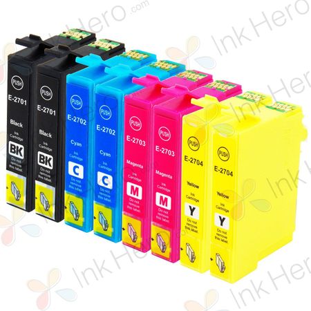 8 stuks Epson 27XL inktcartridges hoge capaciteit (Ink Hero Huismerk)