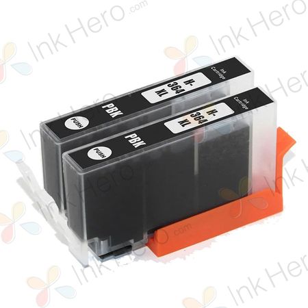 2 stuks HP 364XL (CB322EE) inktcartridges foto zwart hoge capaciteit (Ink Hero Huismerk)