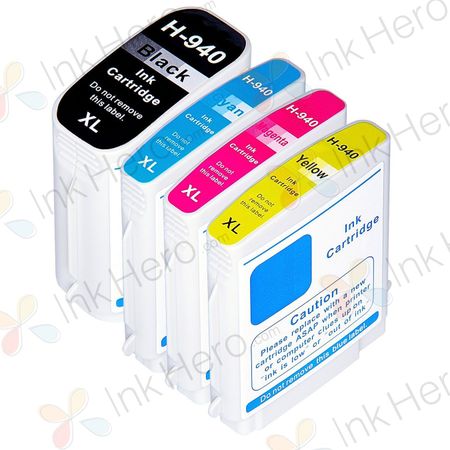 4 stuks HP 940XL inktcartridges hoge capaciteit (Ink Hero Huismerk)