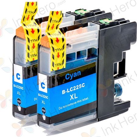 2 stuks Brother LC225C inktcartridges cyaan super hoge capaciteit (Ink Hero Huismerk)