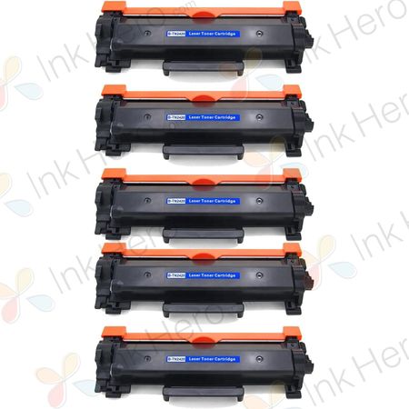 5 stuks Brother TN2420 toner zwart hoge capaciteit (Ink Hero Huismerk)